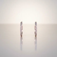ROSEGOLD ELEGANCE SILVER HOOP EARRINGS