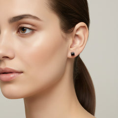 Onyx Cube Studs