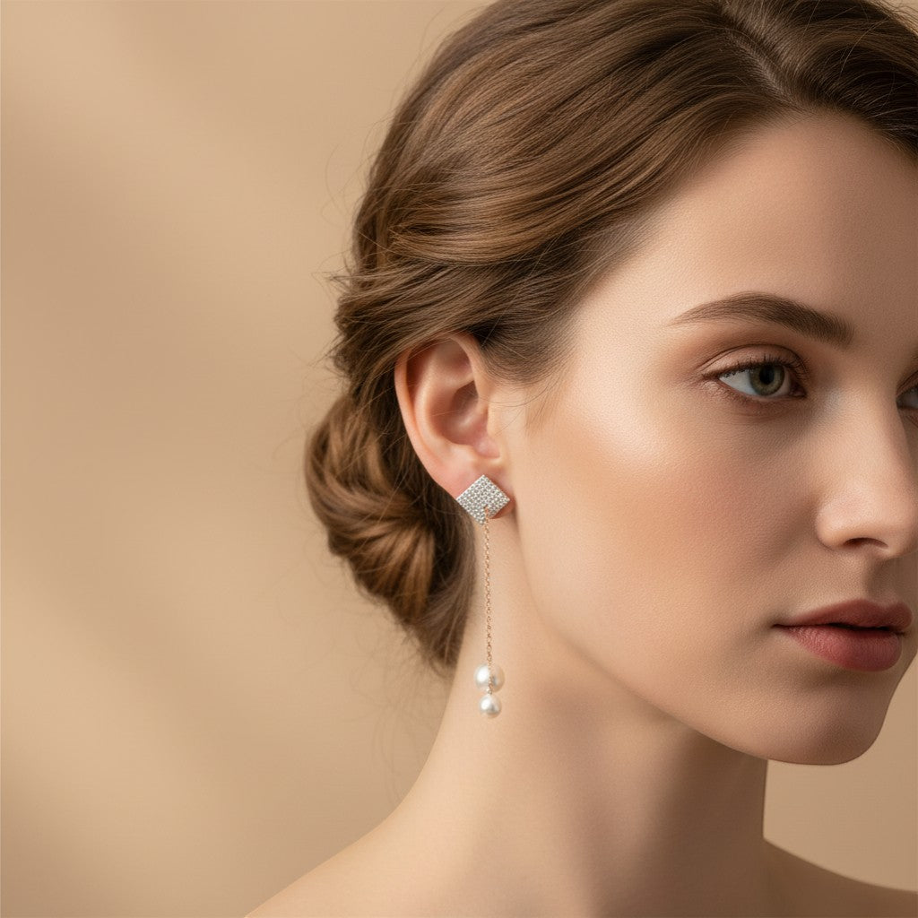 SILVER HANGINNG EARRINGS