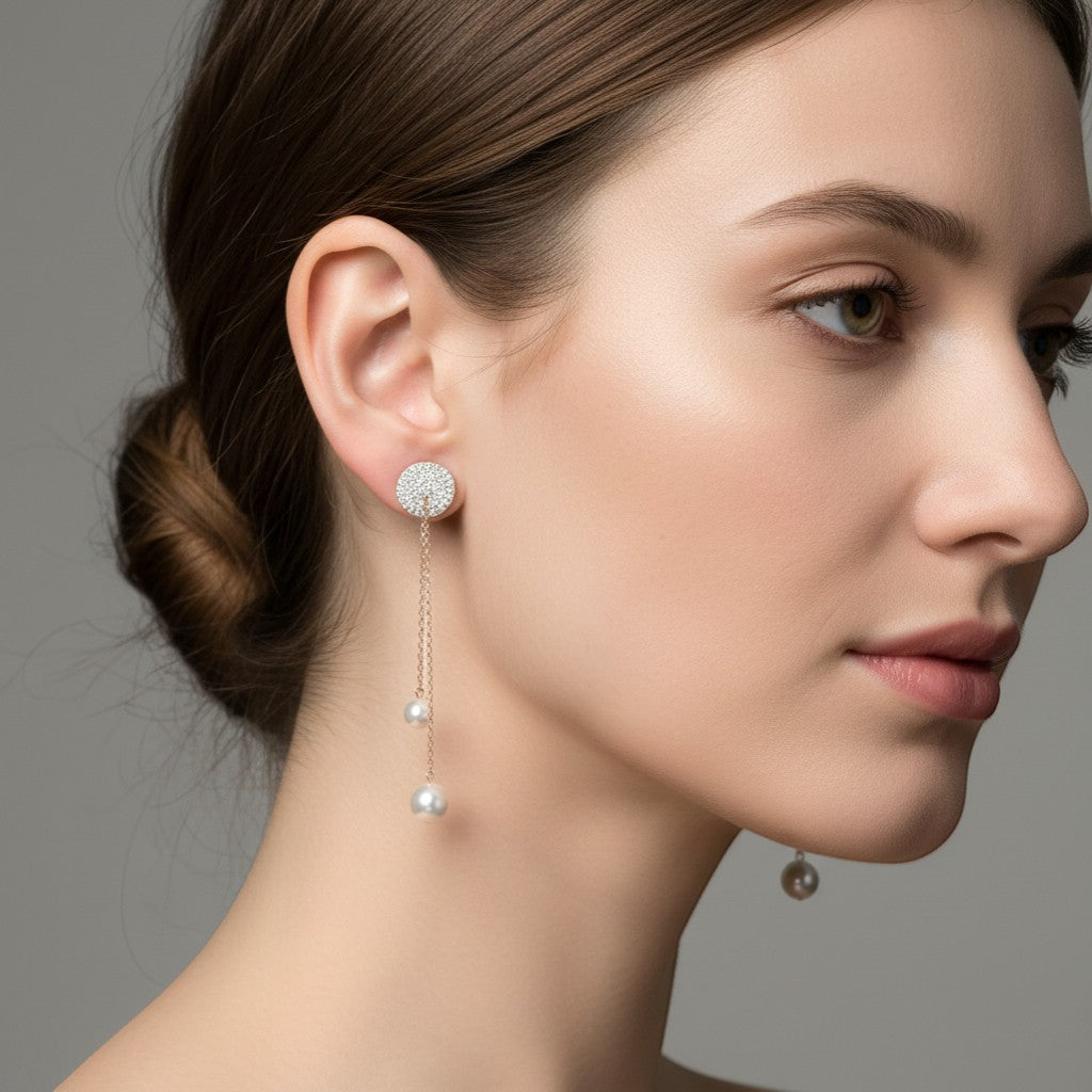SILVER HANGINNG EARRINGS