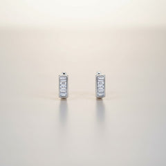 Crystal Cascade Silver Hoops