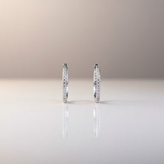 SILVER PINK HEART EARRING