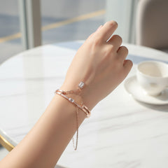 ROSEGOLD LUXE DIAMOND CHARM SILVER CUFF KADA