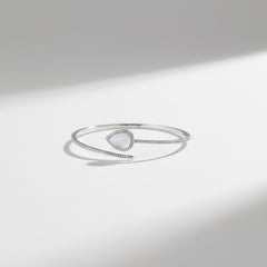 Silver Serenity leaf Cuff kada