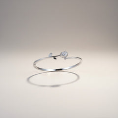 Silver floral cuff Kada