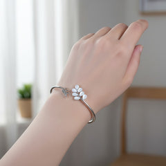 Silver Petal Cuff kada