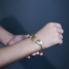 Verdant Grace Silver cuff kada
