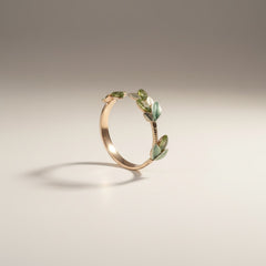 Verdant Grace Silver cuff kada