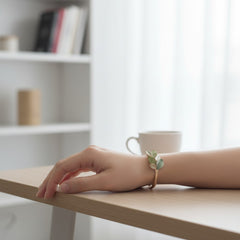Verdant Grace Silver cuff kada