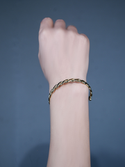 Luxe Silver Gold Plated Handcrafted Cuff(FREE SIZE)