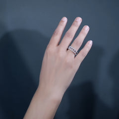 Silver Timeless Sparkle Kada & Ring Duo