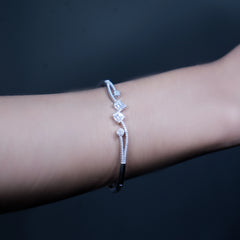Luxe 925 Silver Handcrafted Kada and Ring Ensemble