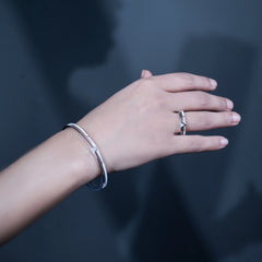 Silver Elegance Kada & Ring Duo