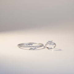 Luxe 925 Silver Handcrafted Kada & Ring Ensemble