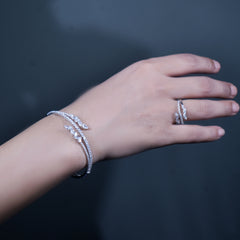Luxe 925 Silver Handcrafted Kada & Ring Ensemble