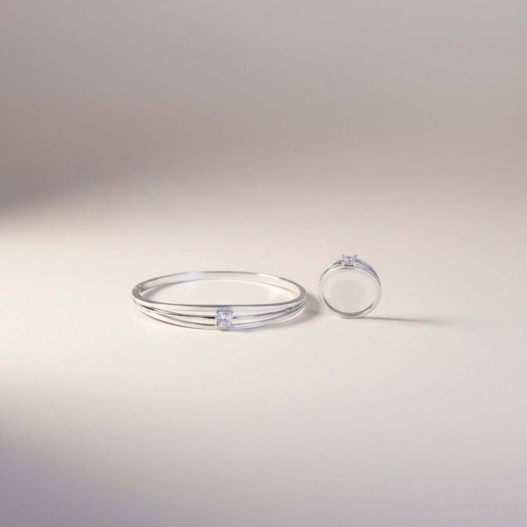 Silver Elegance Kada & Ring Duo