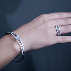 Silver Elegance Kada & Ring Duo