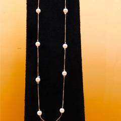 Elegant Pearl Rose Gold Necklace