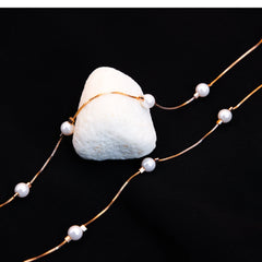 Elegant Pearl Rose Gold Necklace