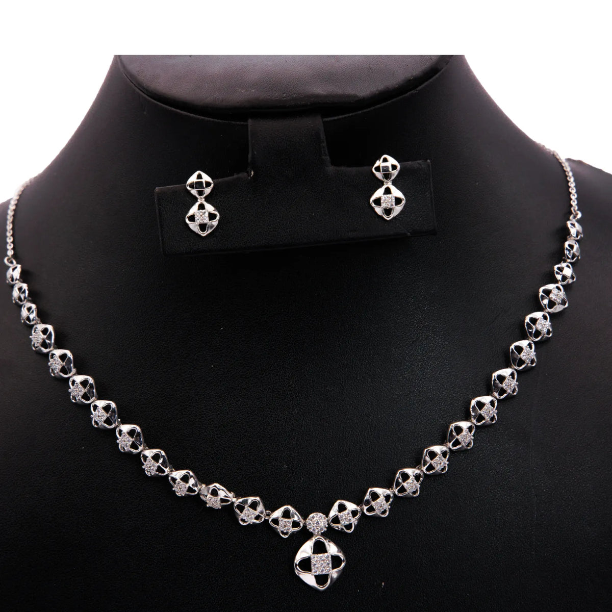 Radiant Crystal Cascade Necklace Set