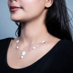 Pearl Blossom silver Necklace