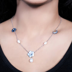Pearl Blossom silver Necklace