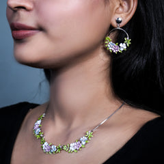 Silver Bloom Necklace set