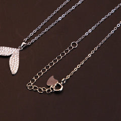 SILVER DOLPHIN TAIL PENDENT WITH LINK CHAIN