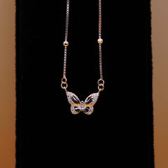 ROSE GOLD SILVER BUTTERFLY NECKLACE