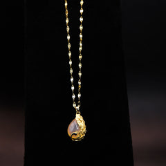 GOLD PLATED SILVER PEACOCK NECKLACE WITH ITALIAN CHAIN