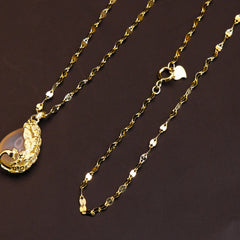 GOLD PLATED SILVER PEACOCK NECKLACE WITH ITALIAN CHAIN