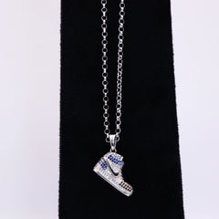 CZ JORDON SILVER PENDENT WITH LINK CHAIN