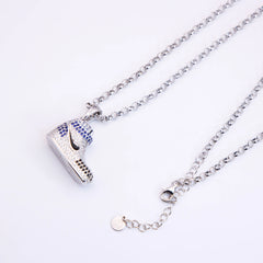 CZ JORDON SILVER PENDENT WITH LINK CHAIN