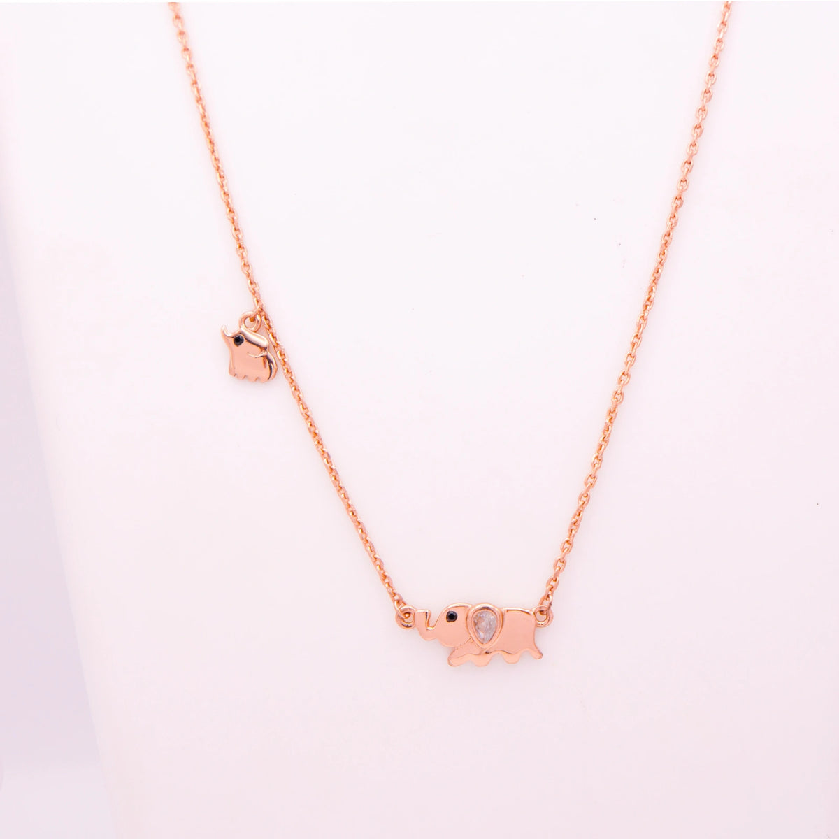 ROSE GOLD PLATED SILVER ELEPHANT NECKLACE