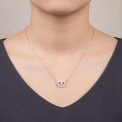 ROSE GOLD SILVER MYSTIC GAZE PENDENT CHAIN
