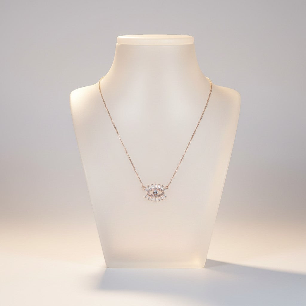 ROSE GOLD SILVER MYSTIC GAZE PENDENT CHAIN