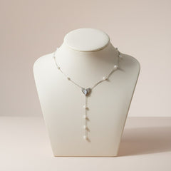 SILVER MOP HEART PENDENT (18 + 2 inch)