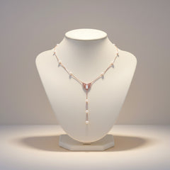 SILVER ROSE GOLD MOP HEART PENDENT