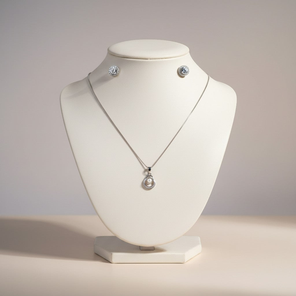 CZ GEOMETRIC MOP PENDENT SET