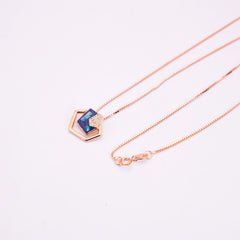 GEOMETRIC ROSE GOLD PLATED SILVER PENDENT SET