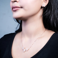 Floral Elegance Silver Pendant set