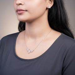 Floral Elegance Silver Pendant set