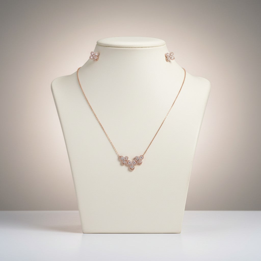 Floral Elegance Silver Pendant set