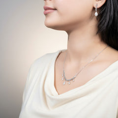 Luxe 925 silver Diamond Cascade charm pendent set