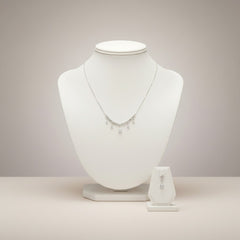 Luxe 925 silver Diamond Cascade charm pendent set