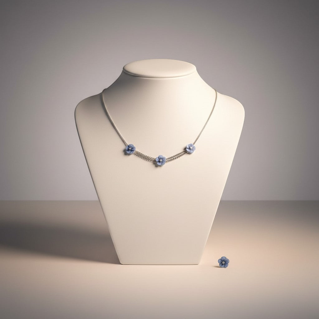 Blossom Charm 925 silver pendent set(16+2 INCH)