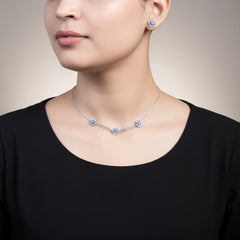 Blossom Charm 925 silver pendent set(16+2 INCH)