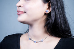 Blossom Charm 925 silver pendent set(16+2 INCH)
