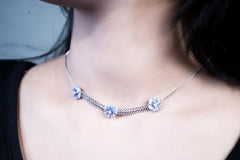 Blossom Charm 925 silver pendent set(16+2 INCH)