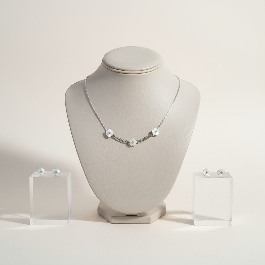 Blossom Charm 925 silver pendent set